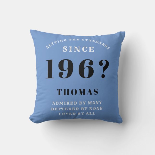 Coussin 60e anniversaire Normes Né dans les années 1960 Bl (Recto)