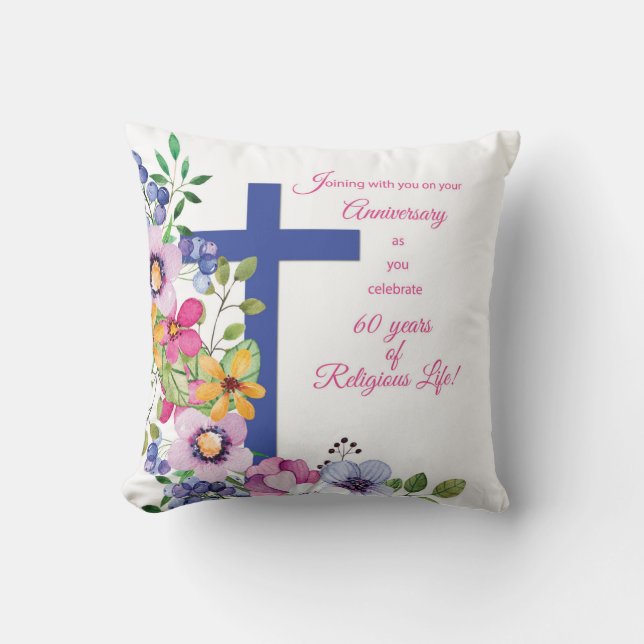 Coussin 60e Anniversaire, Nun, Religious Life Cross (Recto)