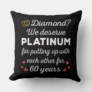 Coussin 60ème anniversaire du Mariage I - Diamond Funny Co
