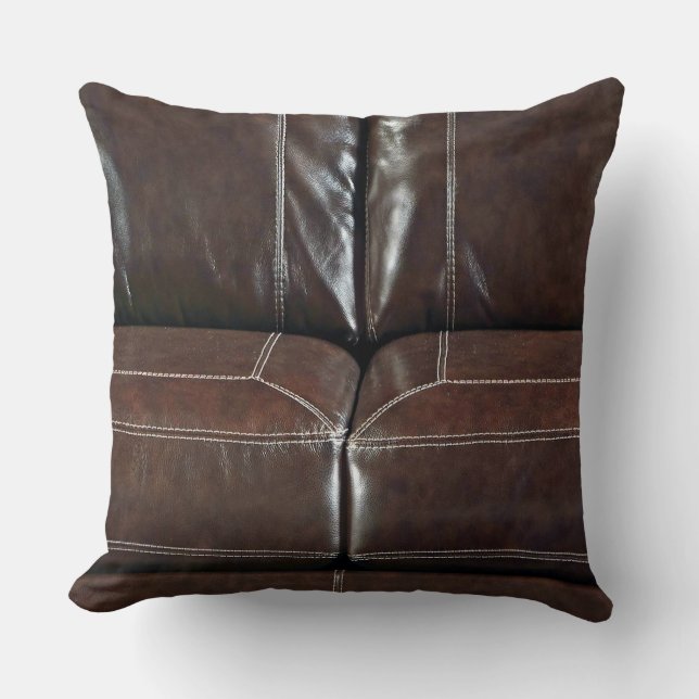 Coussin 63, Faux Leather, Chestnut Brown (Recto)