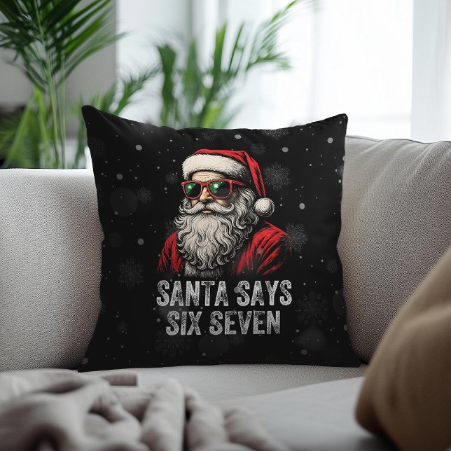 Coussin 67 Meme Drôle de Père Noël dit Six Sept Noël (Créateur téléchargé)
