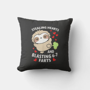 Coussin 67 Meme vole des coeurs Saint-Valentin paresseux E