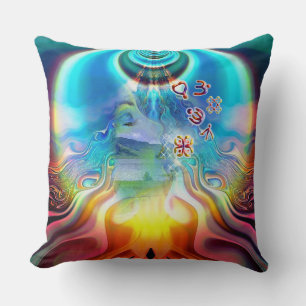 Coussin 6 Symboles de chakra de base de la langue claire
