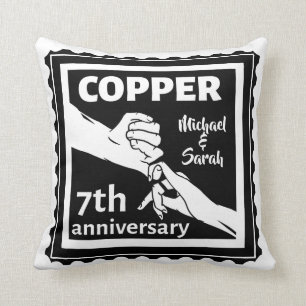 Coussin 7e anniversaire mariage traditionnel cadeau fer