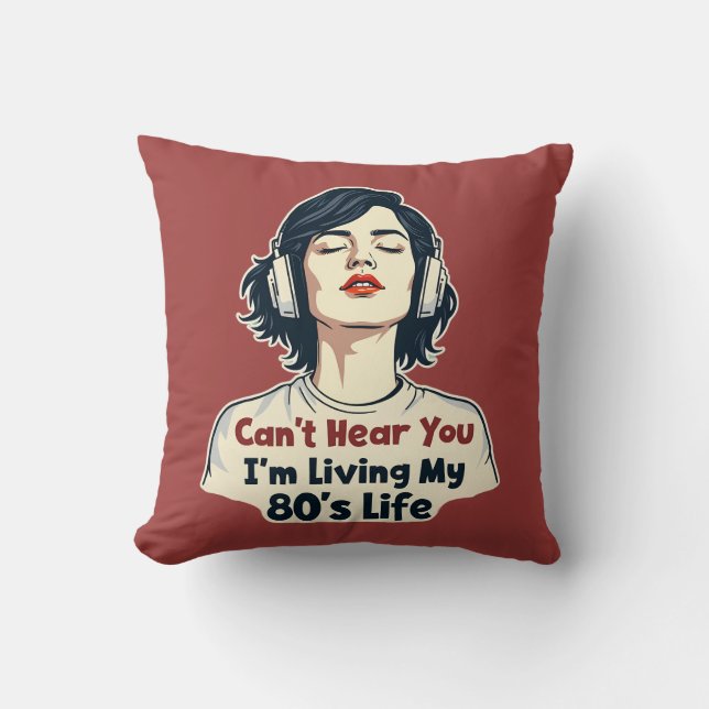Coussin 80s Rétro Nostalgic Music Lover Throwback Design (Recto)