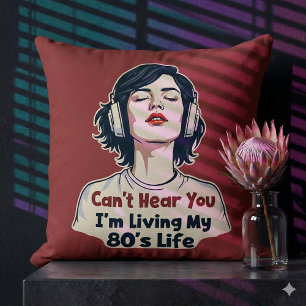 Coussin 80s Rétro Nostalgic Music Lover Throwback Design