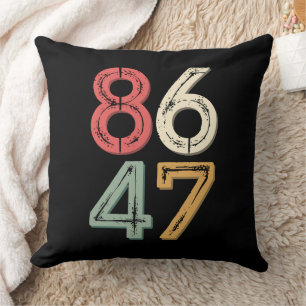 Coussin 86 47 Anti Trump Vintage années 80 Style Rétro
