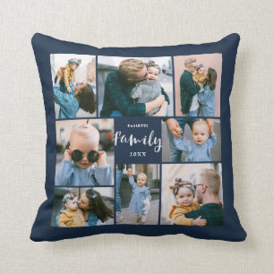 Coussin 8 Collage photo Famille moderne personnalisée Mar