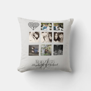 Coussin 8 x PHOTO COLLAGE Newlywed Personalized WEDDING