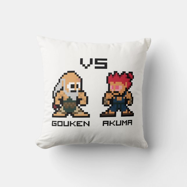 Coussin 8bit Gouken CONTRE Akuma (Recto)