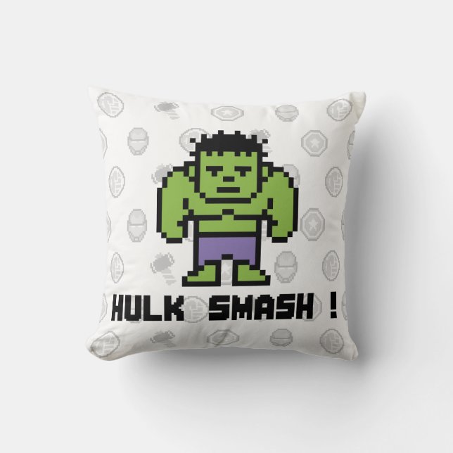 Coussin 8Bit Hulk - Hulk Smash! (Recto)