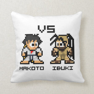 Coussin 8bit Makoto CONTRE Ibuki