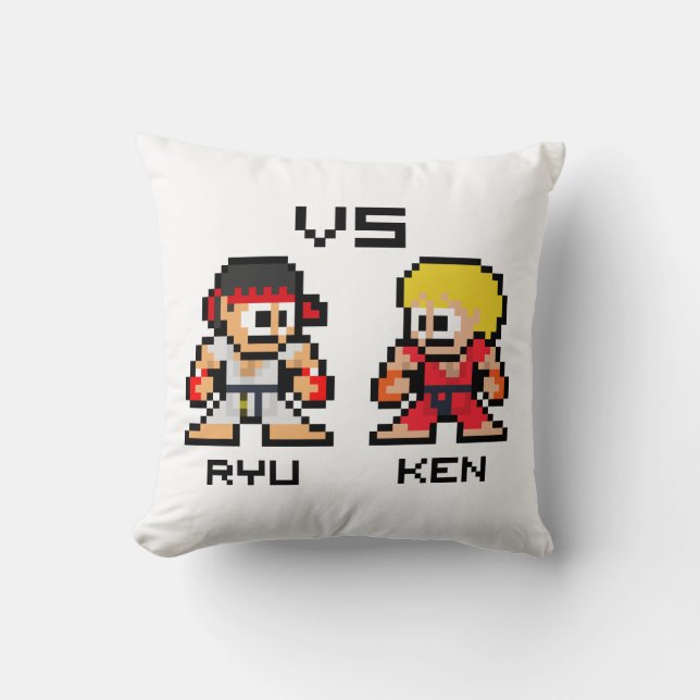 Coussin 8bit Ryu CONTRE Ken (Recto)