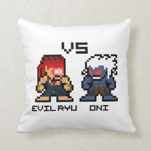 Coussin 8bit Ryu mauvais CONTRE Oni