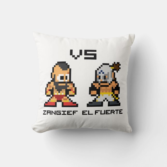 Coussin 8bit Zangief CONTRE l'EL Fuerte (Recto)