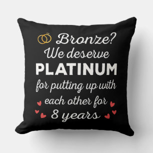 Coussin 8ème anniversaire Mariage I - Bronze Funny Couple