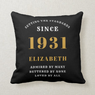 Coussin 90e anniversaire 1931 Elegant Chic Black Personnal