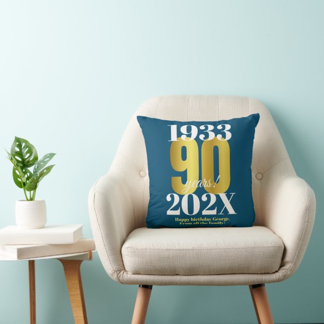 Coussin 90e anniversaire Blue Gold (Chaise)