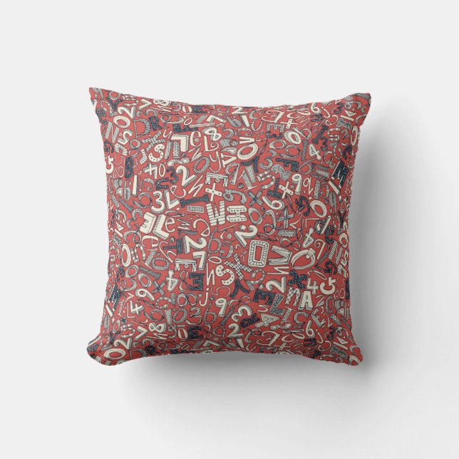Coussin A1B2C3 corail rouge (Recto)