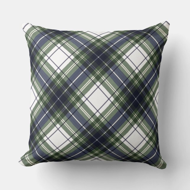 Coussin à aquarelle bleu et vert (Recto)