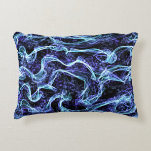 Coussin à balayage bleu et blanc