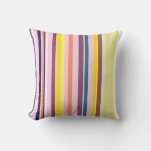 Coussin à bandes verticales colorées