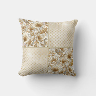Coussin A Beautiful Combination of Flowers ,Gold Dots Art