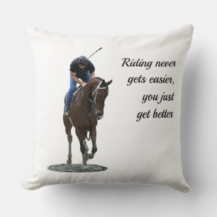 Coussin À Cheval Thoroughbred Galloping Et Rider