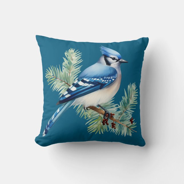 Coussin A Cute Blue Jay  (Recto)