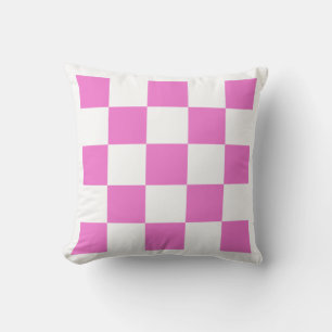 Coussin À damiers rose