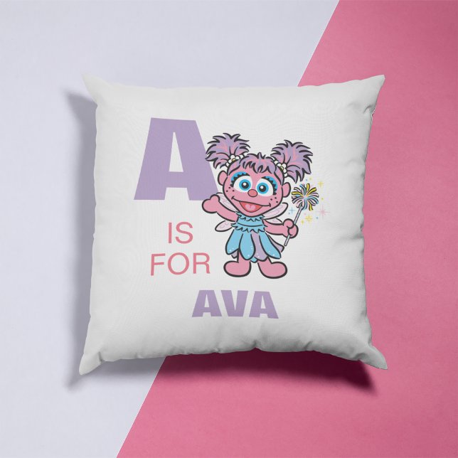 Coussin A est pour Abby Cadabby | Ajouter Votre Nom (Créateur téléchargé)