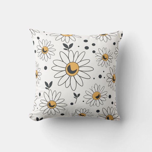 Coussin à fleurs avec arrière - plan blanc (Recto)