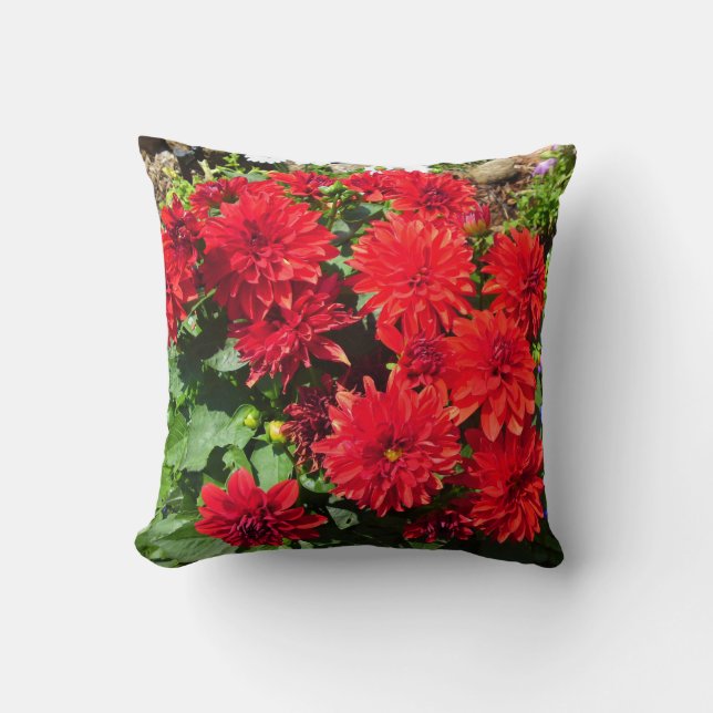Coussin à fleurs Red Dahlia (Recto)
