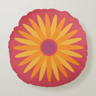 Coussin à fleurs rétro Sunshine