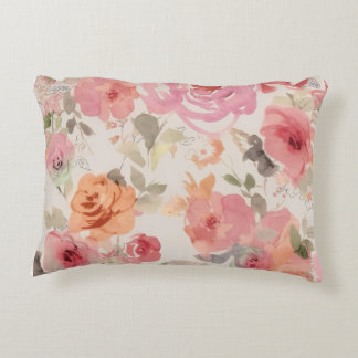 coussin à fleurs roses