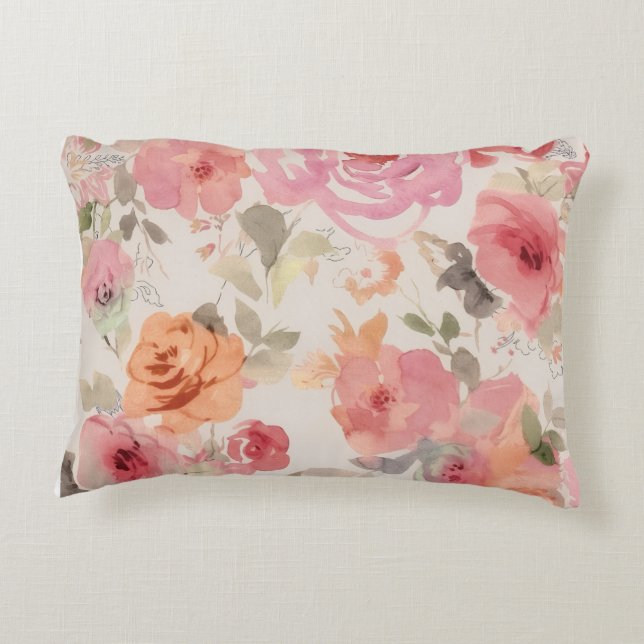 coussin à fleurs roses (Dos)