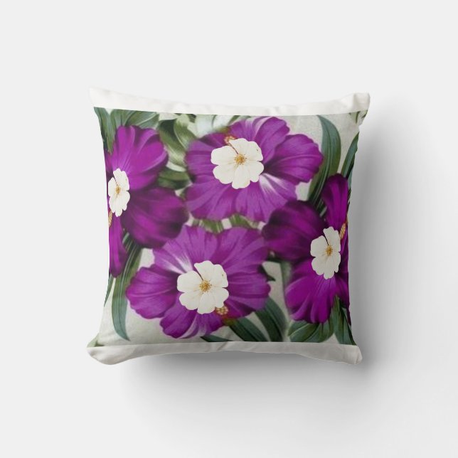 Coussin à fleurs tropicales - Élégance florale vib (Recto)