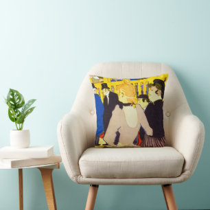 Coussin A la discothèque de Toulouse Lautrec, Art Vintage