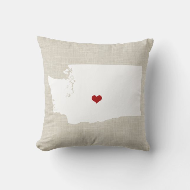 Coussin à la maison 16" de l'état de Washington (Recto)