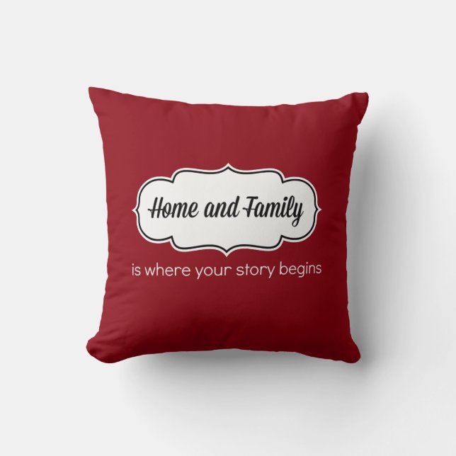 Coussin À La Maison Et À La Famille (16 x 16) (Recto)