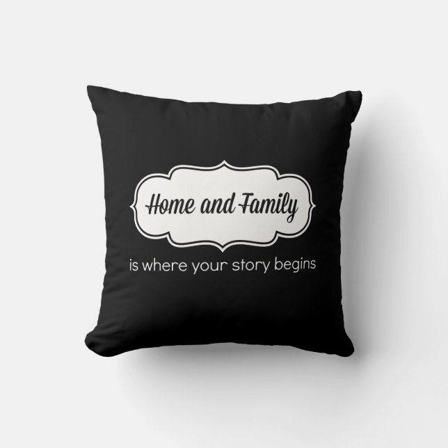 Coussin À La Maison Et À La Famille (16 x 16) (Recto)