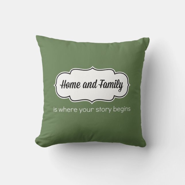 Coussin À La Maison Et À La Famille (16 x 16) (Recto)