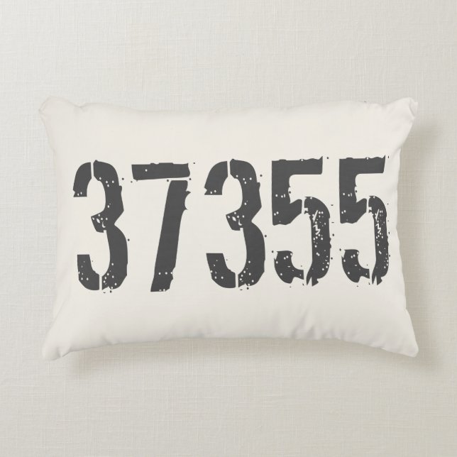 Coussin à la mode beige d'accent de code postal (Devant)