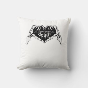Coussin À la mort - Squelette Coeur main
