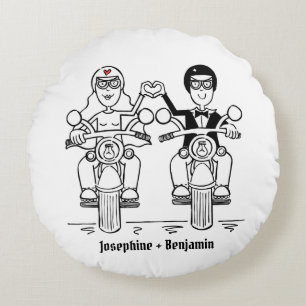 Coussin à lancer de Mariage de moto personnalisé