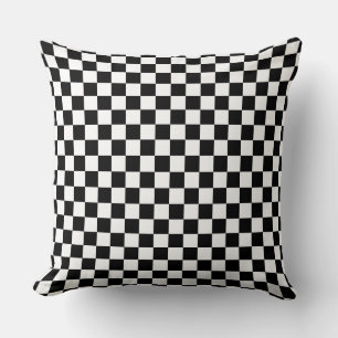 Coussin à lancer en tableau noir et blanc