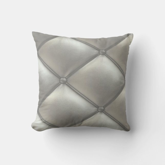 Coussin à lunettes en cuir poli argenté (Recto)