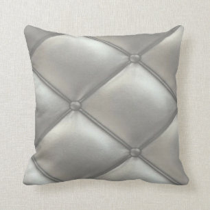 Coussin à lunettes en cuir poli argenté