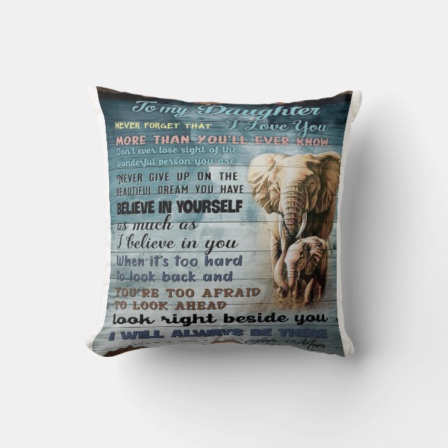 Coussin À MA FILLE | Cadeau Cool Pour Votre Fille (Recto)