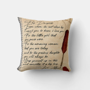 Coussin À ma fille Cadeau d'anniversaire, mignonne maman C